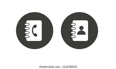 Juego de iconos del libro de contactos. Conjunto de ilustraciones editables aisladas por vectores