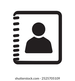 Contact book Icon of a with a silhouette of a person on the cover.