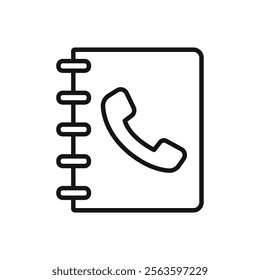 Contact book icon Simple thin line flat symbol