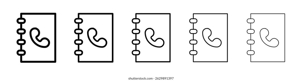 Contact book icon Simple thin line flat symbol