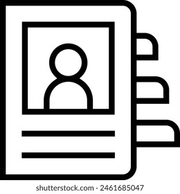 contact book icon. Thin linear style design isolated on white background