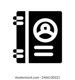 contact book icon. vector glyph icon for your website, mobile, presentation, and logo design.