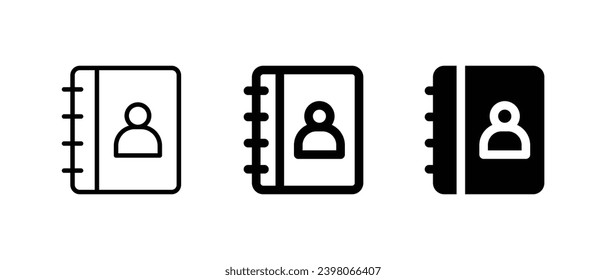 Ilustración vectorial de icono del libro de contactos. para aplicaciones web, ui y móviles