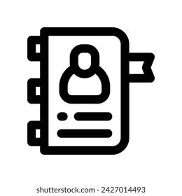 contact book icon. vector line icon for your website, mobile, presentation, and logo design.