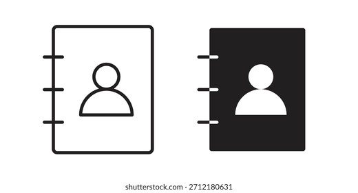 Contact book icon in vector. Logotype