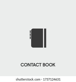 contact book icon. contact book vector on gray background