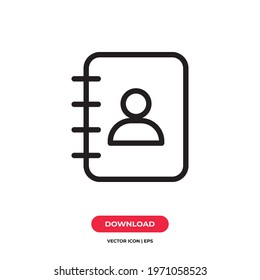 Contact book icon vector. Contact sign