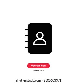 Contact book icon vector. Contact sign