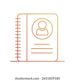 Contacto Icono de libro con fondo blanco Ilustración de stock de Vector