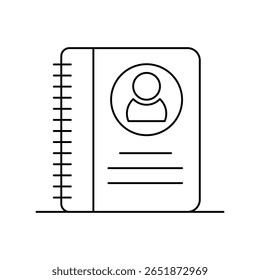 Contacto Icono de libro con fondo blanco Ilustración de stock de Vector