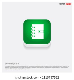 Contact book iconGreen Web Button - Free vector icon