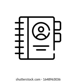 Icono de línea del libro de contactos.ilustración vectorial. EPS 10