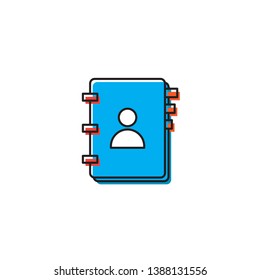 contact book, phone book vector icon concept, isolated on white background