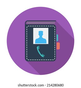 Contact book. Single flat color icon. Vector illustration.
