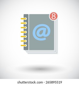 Contact book. Single flat icon on white background. Vector illustration.