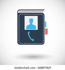 Contact book. Single flat icon on white background. Vector illustration.