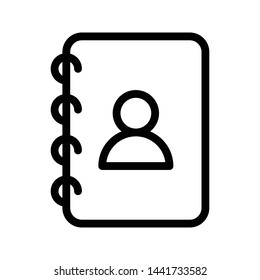 contact book thin line vector icon