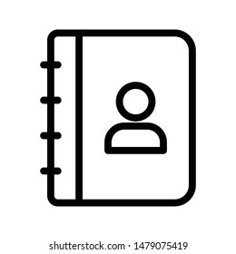contact book thin line vector icon