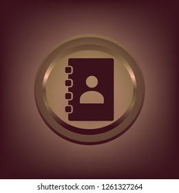 Contact book vector button, web design element