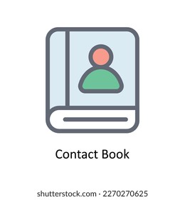 Contact Book Vector  Fill outline Icons. Simple stock illustration stock