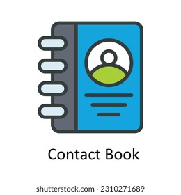 Contact Book Vector Fill outline Icon Design illustration. User interface Symbol on White background EPS 10 File