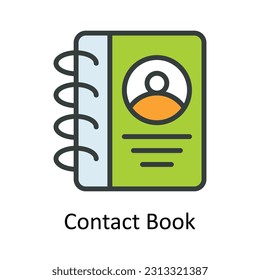 Vektor des Kontaktbuches   Füllen Sie die Skizze Design Illustration. Digital-Marketing-Symbol auf weißem Hintergrund - EPS10-Datei
