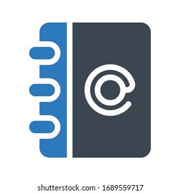 contact book vector glyph color icon 