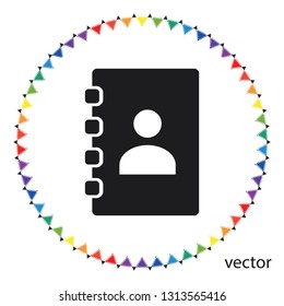 Contact book, vector icon