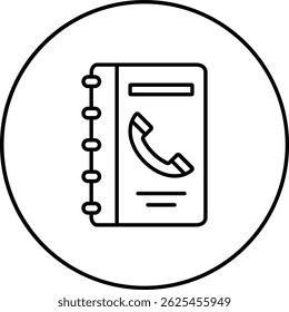 Ícone de vetor Catálogo de Contatos. Pode ser usado para impressão, aplicativos móveis e da Web.