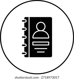 Ícone de vetor Catálogo de Contatos. Pode ser usado para impressão, aplicativos móveis e da Web.
