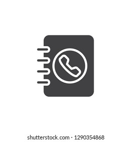 Contact book vector icon. filled flat sign for mobile concept and web design. Phonebook simple solid icon. Symbol, logo illustration. Pixel perfect vector graphics