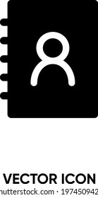 Contact book vector icon. Modern, simple flat vector illustration for website or mobile app. Contact symbol, logo illustration. Pixel perfect vector graphics	
