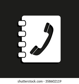 Contact book -  vector icon with shadow
