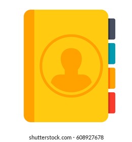 Contact book, vector illustration in flat style