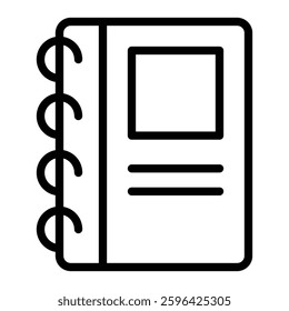 Contact Book Vector Line Icon Design