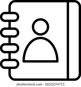 Contacto Libro de diseño de iconos de línea de Vector