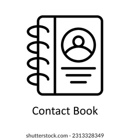 Contact Book Vector    outline  Icon Design illustration. Digital Marketing  Symbol on White background EPS 10 File