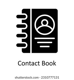Contact Book Vector  Solid Icon Design illustration. User interface Symbol on White background EPS 10 File