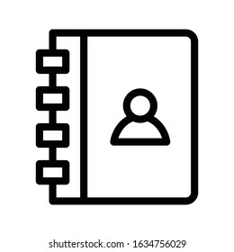 contact book vector thin line icon 