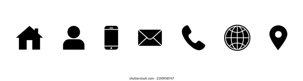 Contact business icon set simple design