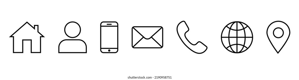 Contact business icon set simple design