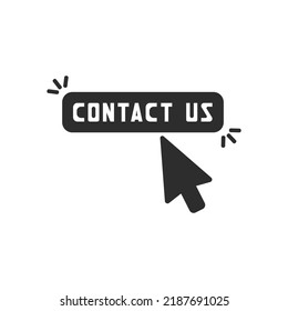 Contact button icon. Black and white symbol. Vector illustration