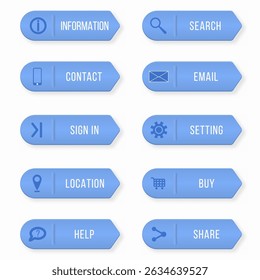 Contact button with web address icon vector graphic phone support label shape template simple signs click info design call online navigation service badge symbol client