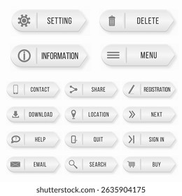 Contact button with web address icon vector graphic phone support label shape template simple signs click info design call online navigation service badge symbol client