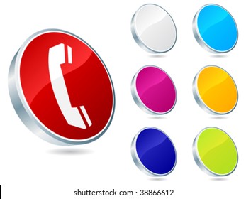 contact buttons different colors vector illustration