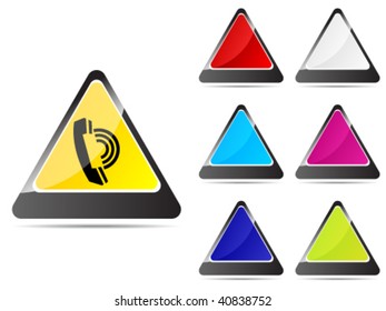botones de contacto diferentes colores ilustración vectorial