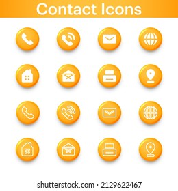 Contact Buttons icons for user interface design - Vector