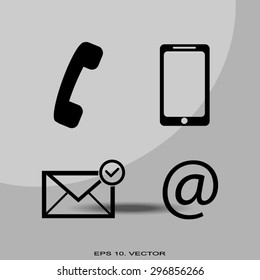 Contact buttons set - email, envelope, phone