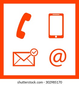 Contact buttons set - email, envelope, phone
