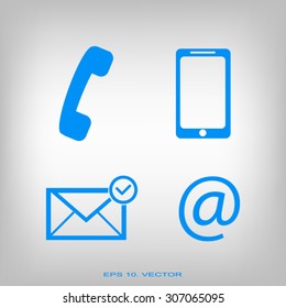 Contact buttons set - email, envelope, phone